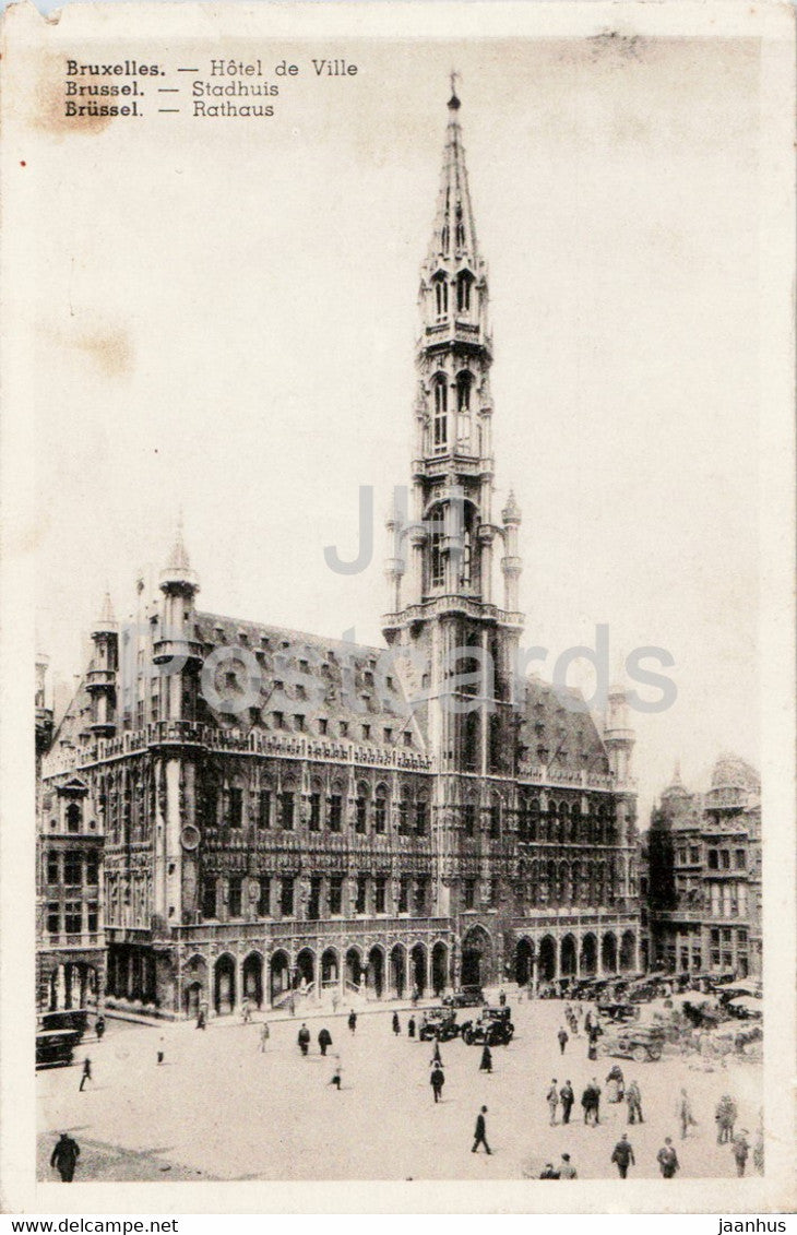 Bruxelles - Brussels - Hotel de Ville - Rathaus - old postcard - Belgium - unused - JH Postcards