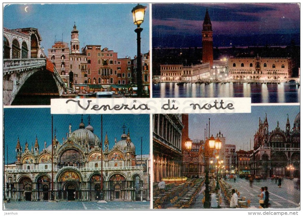 Venezia di Notte - night - Veneto - 159 - Italia - Italy - sent from Italy to Germany 1975 - JH Postcards