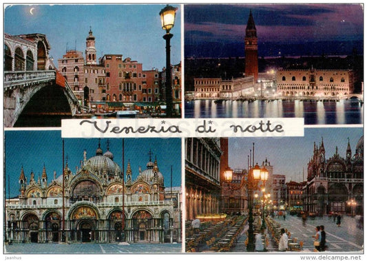 Venezia di Notte - night - Veneto - 159 - Italia - Italy - sent from Italy to Germany 1975 - JH Postcards