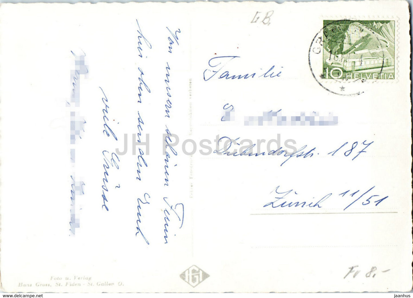 Motiv am Grabserberg - animals - sheep - 999 - old postcard - Switzerland - used