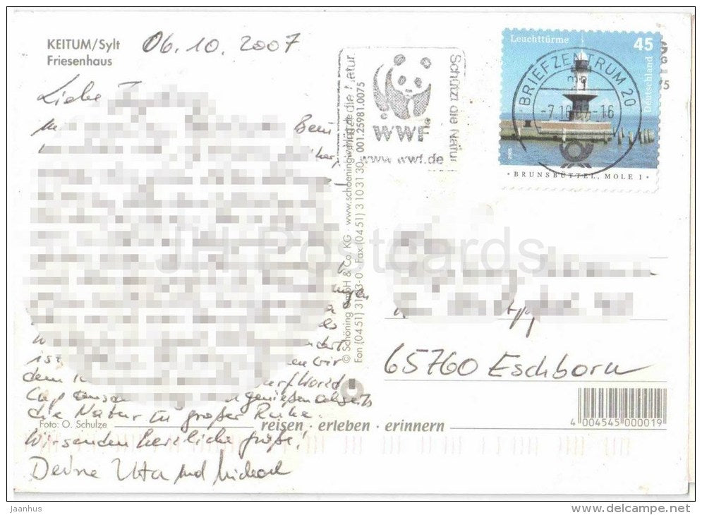 Keitum , Sylt - Friesenhaus - leuchttürme - lighthouse - Germany - 2007 gelaufen - JH Postcards