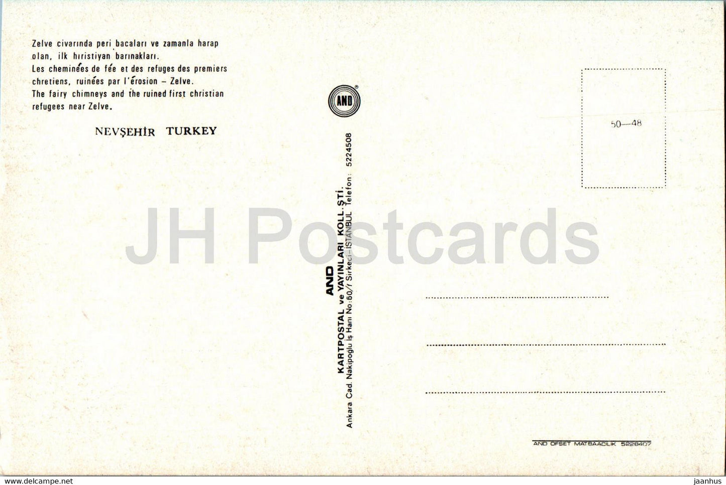 Nevsehir - The fairy chimneys and the ruined first Christian refugees near Zelve - 50-48 - Turkey - unused