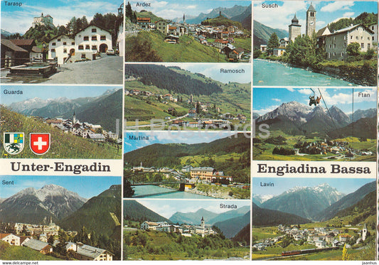Unter Engadin - Engiadina Bassa - multiview - 1908 - Switzerland - unused - JH Postcards