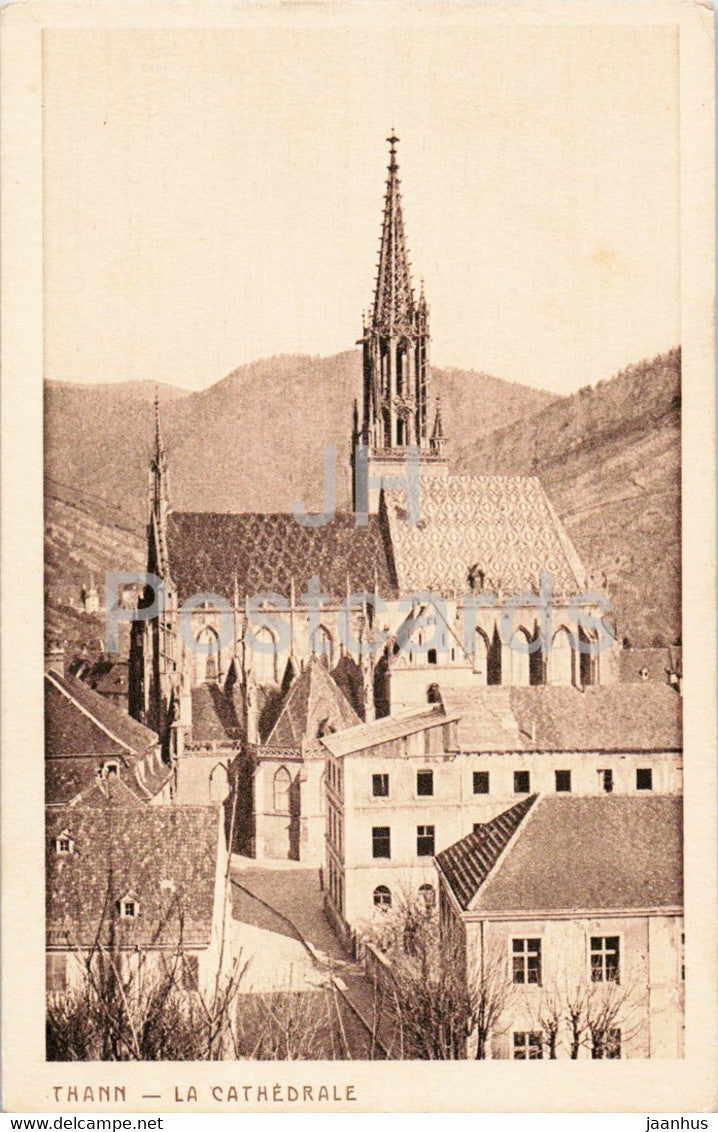 Thann - La Cathedrale - cathedral - old postcard - France - unused - JH Postcards