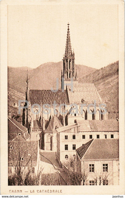 Thann - La Cathedrale - cathedral - old postcard - France - unused - JH Postcards