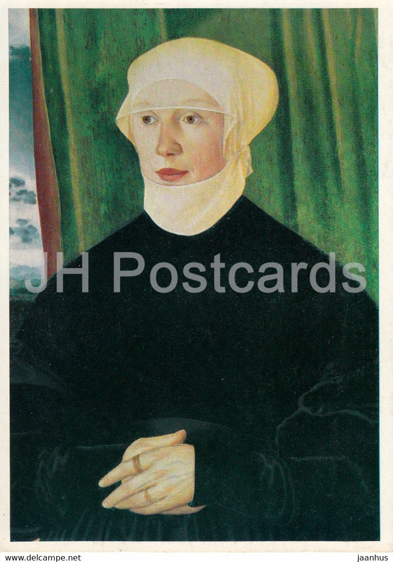 painting by Hans Muelich - Die Frau des Andreas Ligsalz - German art  - 1977 - Germany - unused - JH Postcards