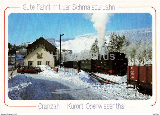 Gute Fahrt mit Schmalspurbahn - Cranzahl - Kurort Oberwiesenthal - train - railway - locomotive - Germany - unused - JH Postcards