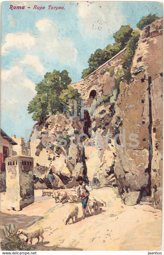 Roma - Rupe Tarpea - Rome - illustration - old postcard - 1906 - Italy - used - JH Postcards