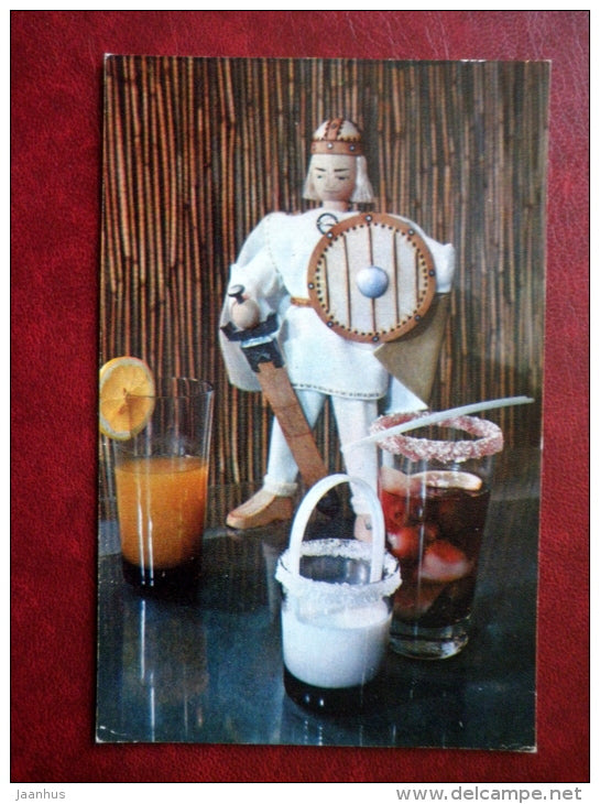 cocktails - recipes - Estonian Cuisine - 1973 - Russia USSR - unused - JH Postcards