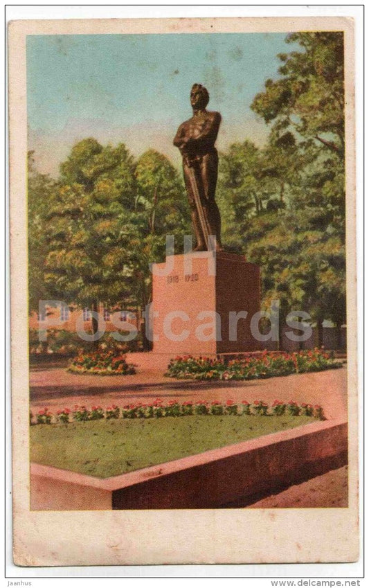 monument to people who killed in the War of Independence - Tartu - KJ Tartu - Estonia - circulated in Estonia 1943 - JH Postcards