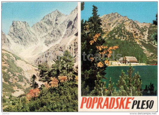 Popradske Pleso - lake - Mountain Hotel - Vysoke Tatry - High Tatras - Czechoslovakia - Slovakia - used 1970 - JH Postcards