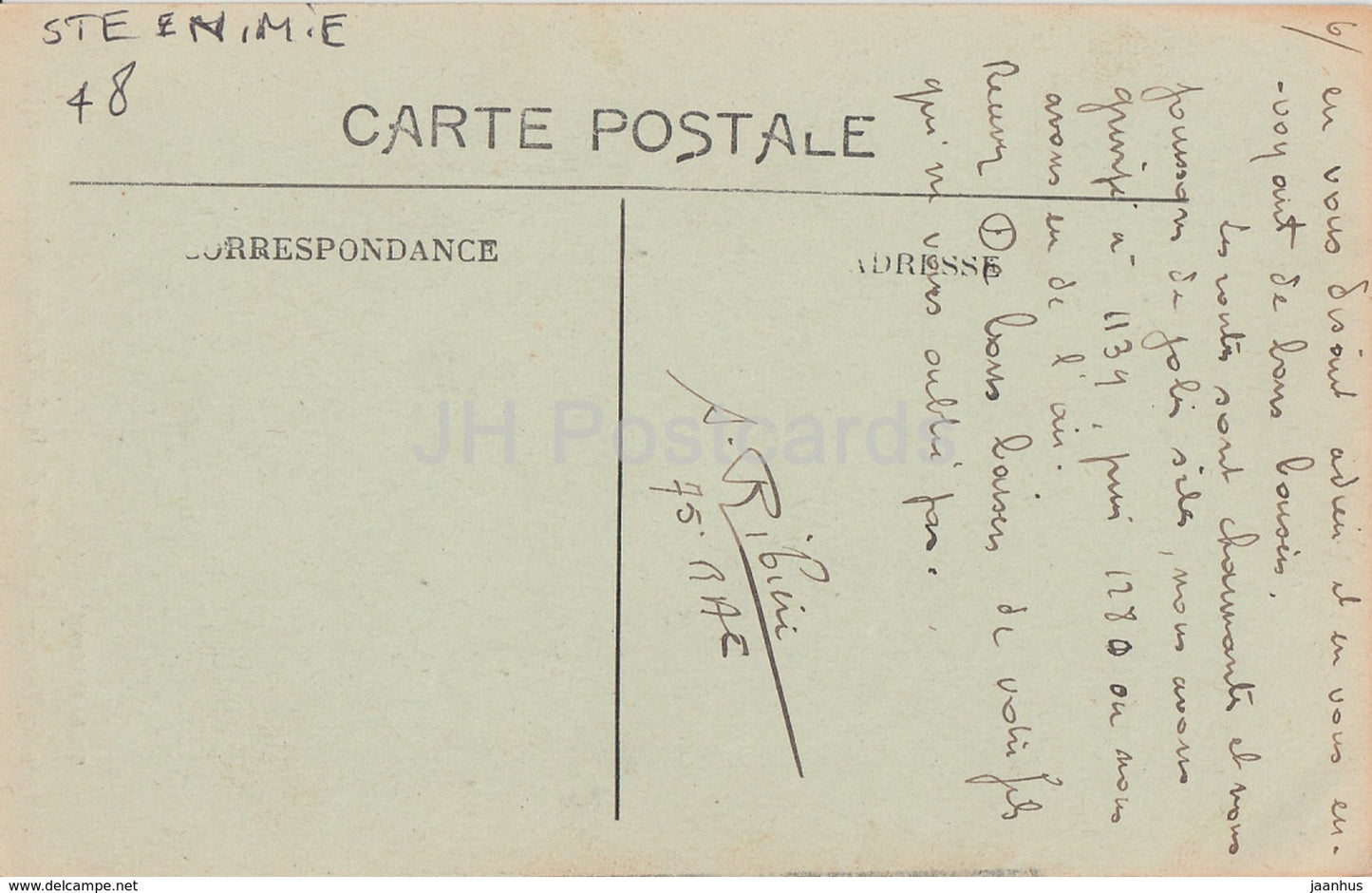 Gorges du Tarn - Chateau de la Caze avant sa restauration - castle - old postcard - France - used