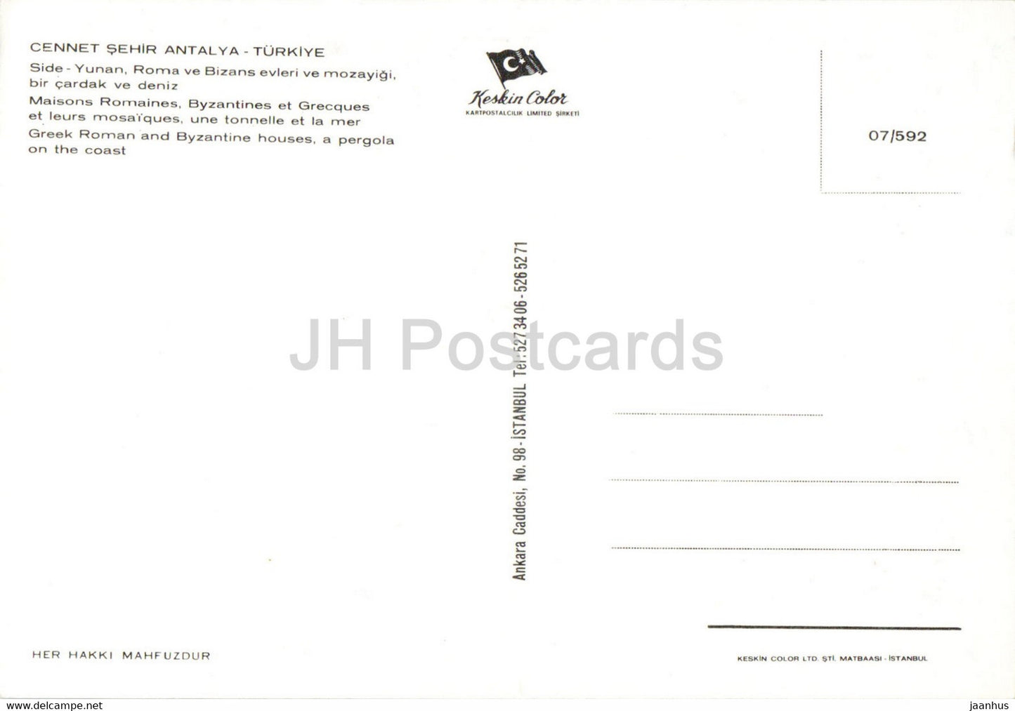 Côté Antalya - Maisons grecques romaines et byzantines une pergola sur la côte - plage - 80 - Keskin - Turquie - inutilisé