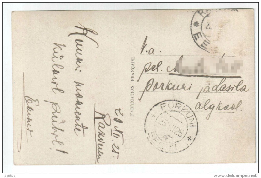 Christmas Greeting Card - Jesus - angels - Maria - CEKO 1208 - old postcard - circulated in Estonia 1925 Porkuni - used - JH Postcards
