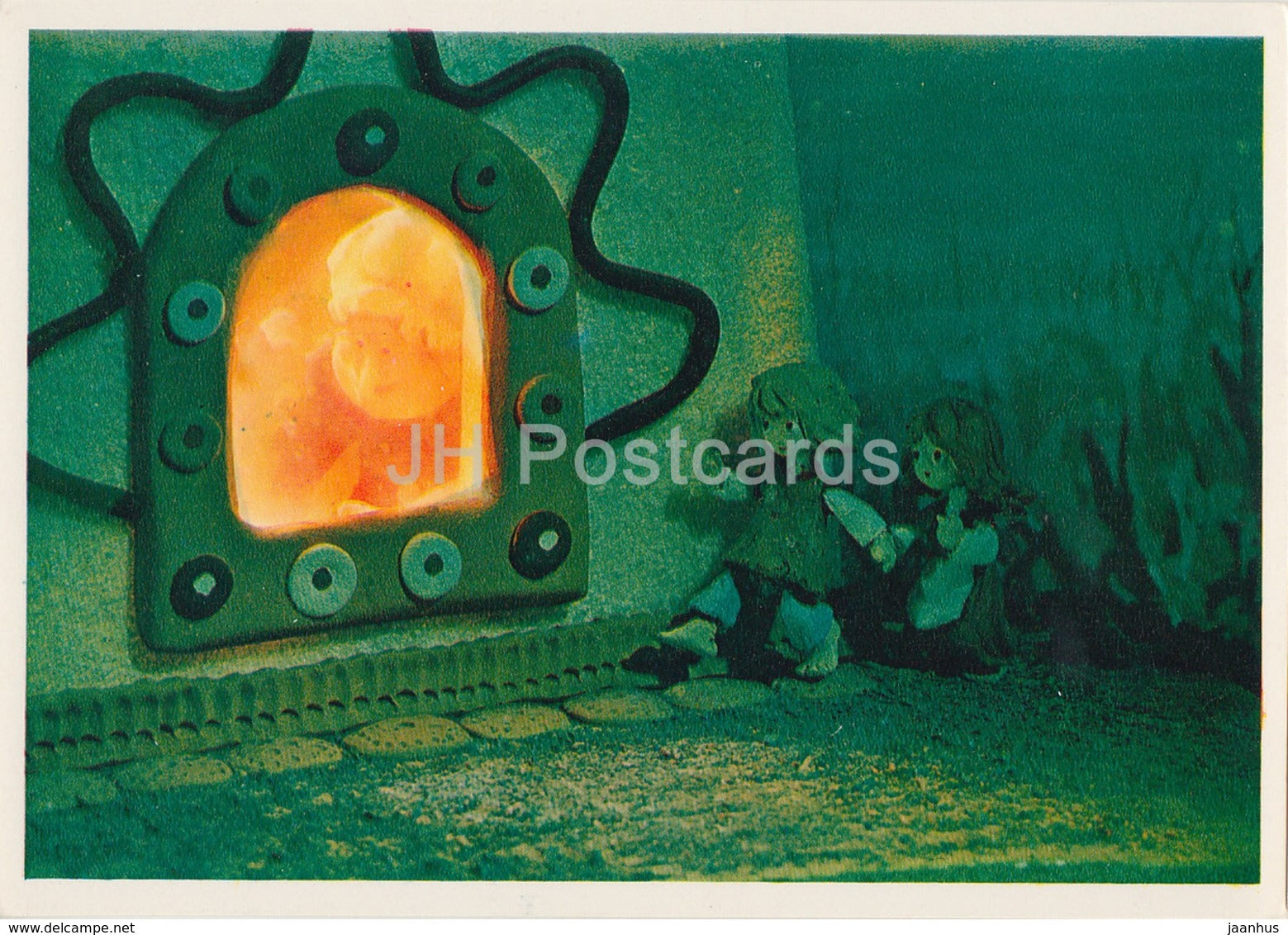 Hansel and Gretel by Brothers Grimm - sweet house - dolls - Fairy Tale - 1975 - Russia USSR - unused - JH Postcards