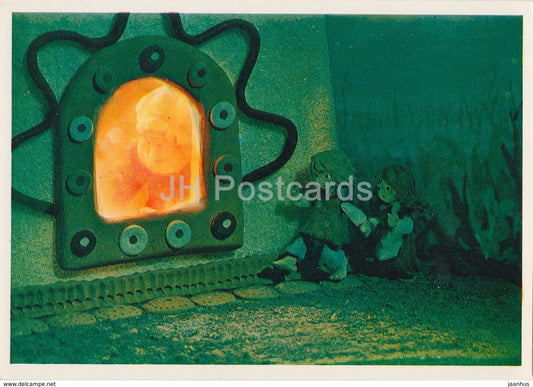 Hansel and Gretel by Brothers Grimm - sweet house - dolls - Fairy Tale - 1975 - Russia USSR - unused - JH Postcards