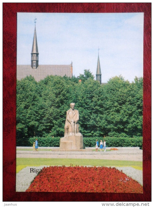 The monument to poet Rainis - Riga - 1982 - Latvia USSR - unused - JH Postcards