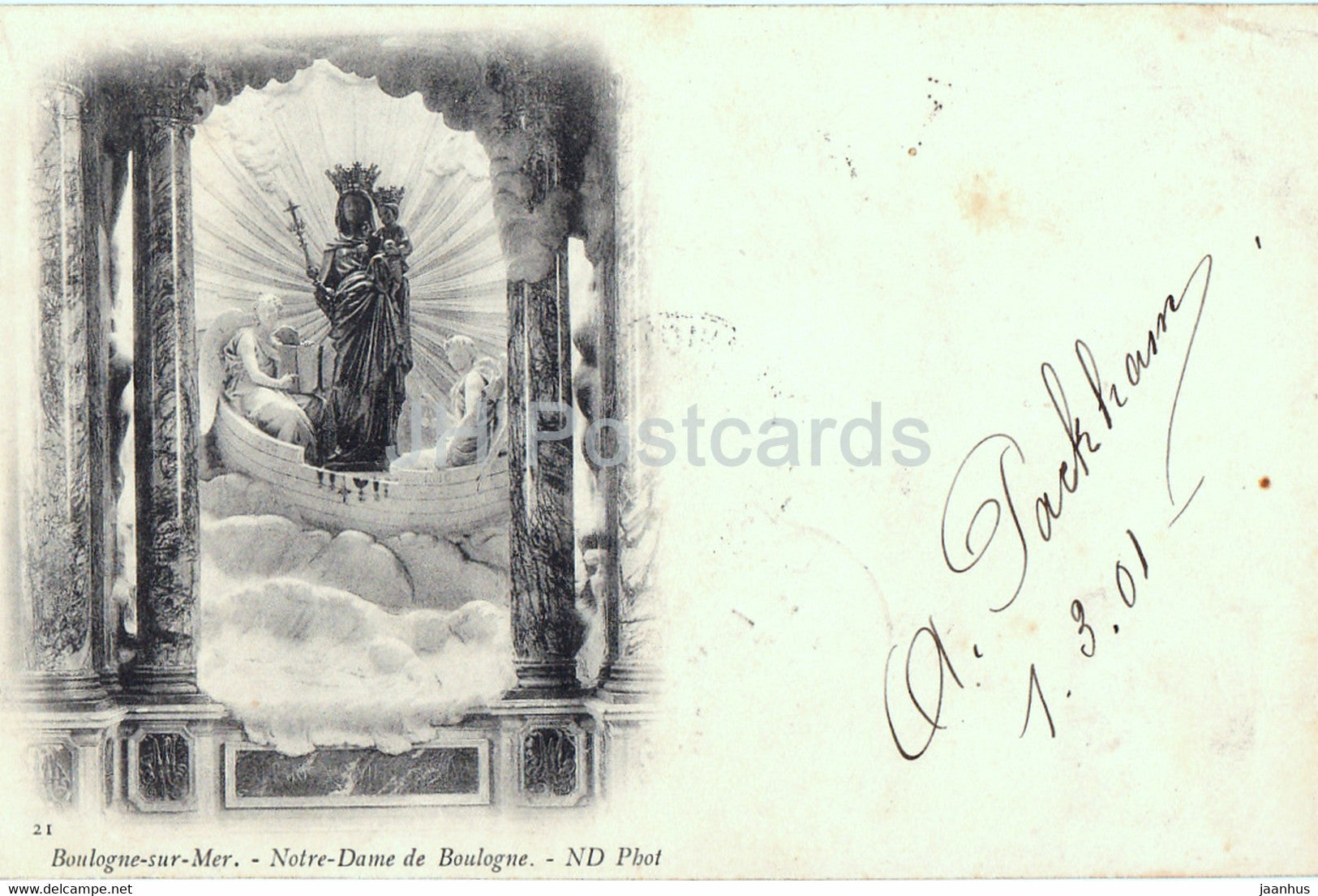 Boulogne sur Mer - Notre Dame de Boulogne - 21 - old postcard - 1901 - France - used - JH Postcards