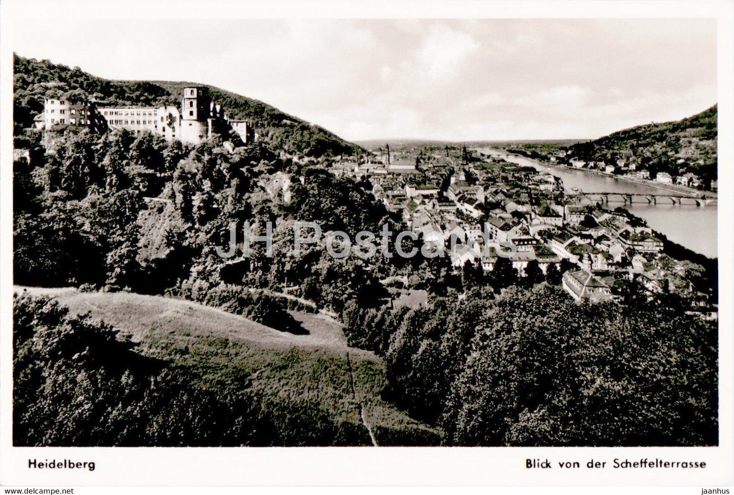 Heidelberg - Blick von der Scheffelterrasse - old postcard - Germany - unused - JH Postcards