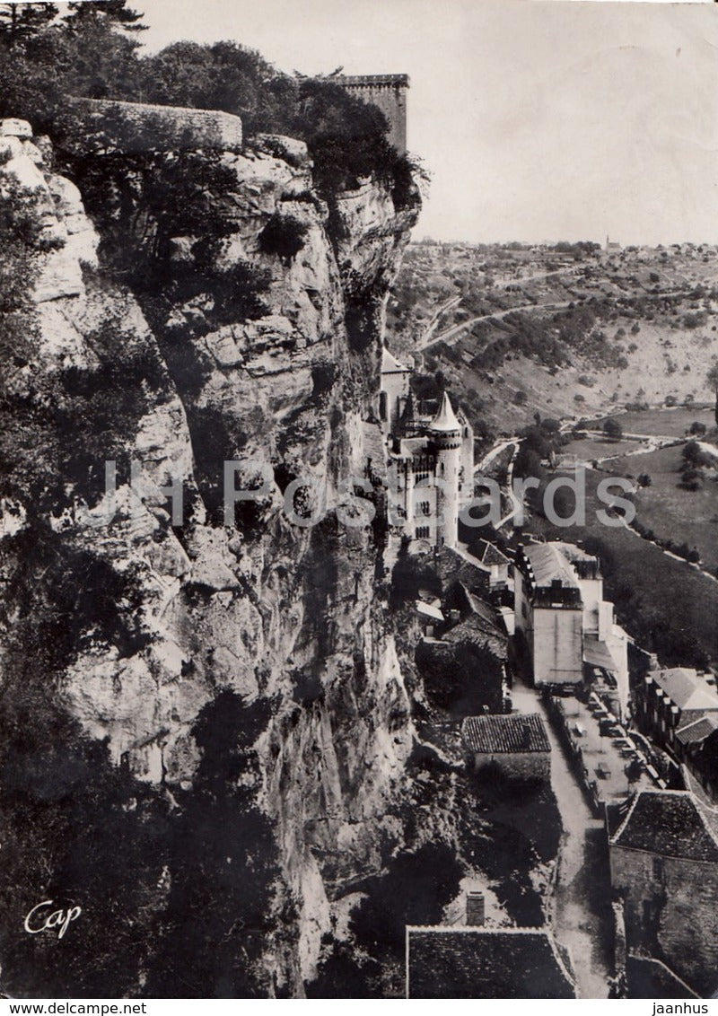 Rocamadour - Les Falaises du Chateau et le Monastere - castle - monastery - 96 - old postcard - France - used - JH Postcards