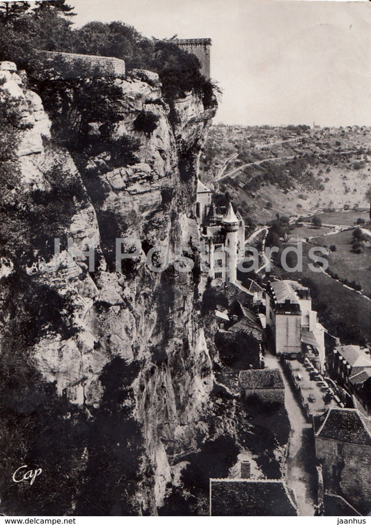Rocamadour - Les Falaises du Chateau et le Monastere - castle - monastery - 96 - old postcard - France - used - JH Postcards