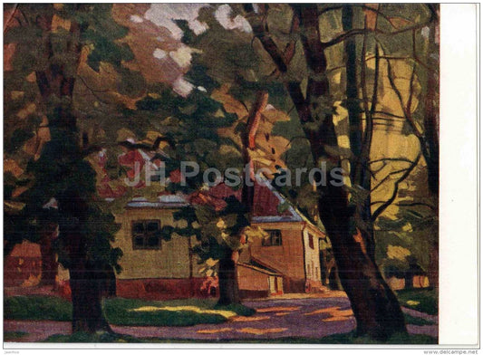 painting by A. Jansen - House of the Peter I in the park Kadriorg , Tallinn - Estonian art - 1957 - Russia USSR - unused - JH Postcards