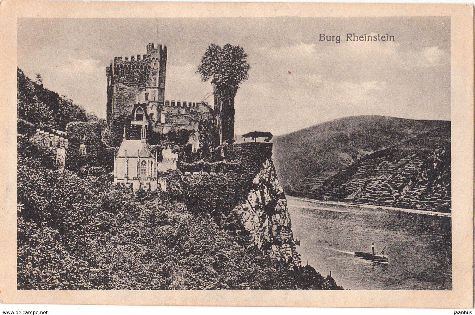 Burg Rheinstein - castle - old postcard - Germany - unused - JH Postcards