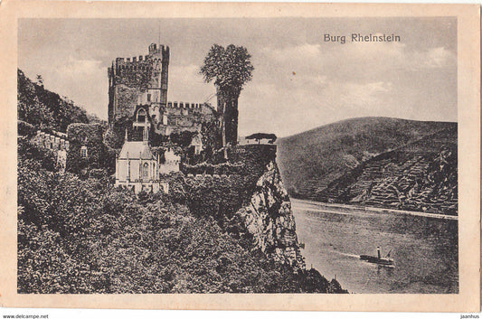 Burg Rheinstein - castle - old postcard - Germany - unused - JH Postcards