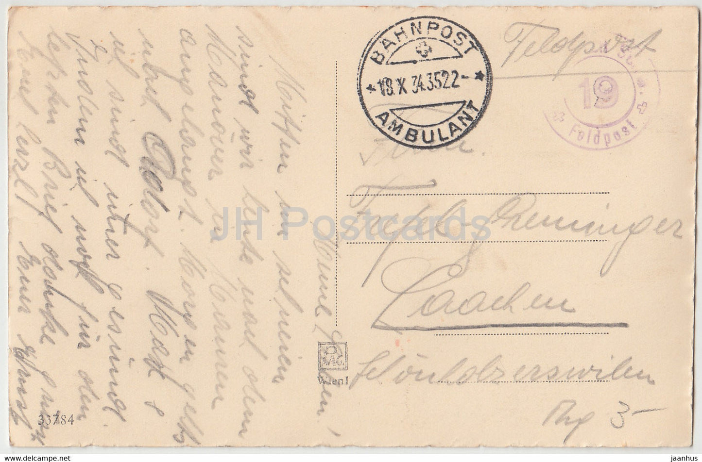 Scheidende Sonne - Feldpost - Bahnpost Ambulant - 33784 - alte Postkarte - 1934 - Österreich - gebraucht