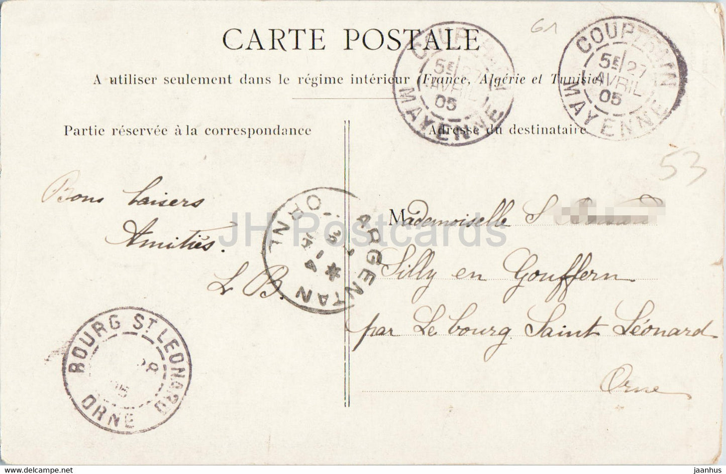 Le Village - old postcard - 1905 - France - used