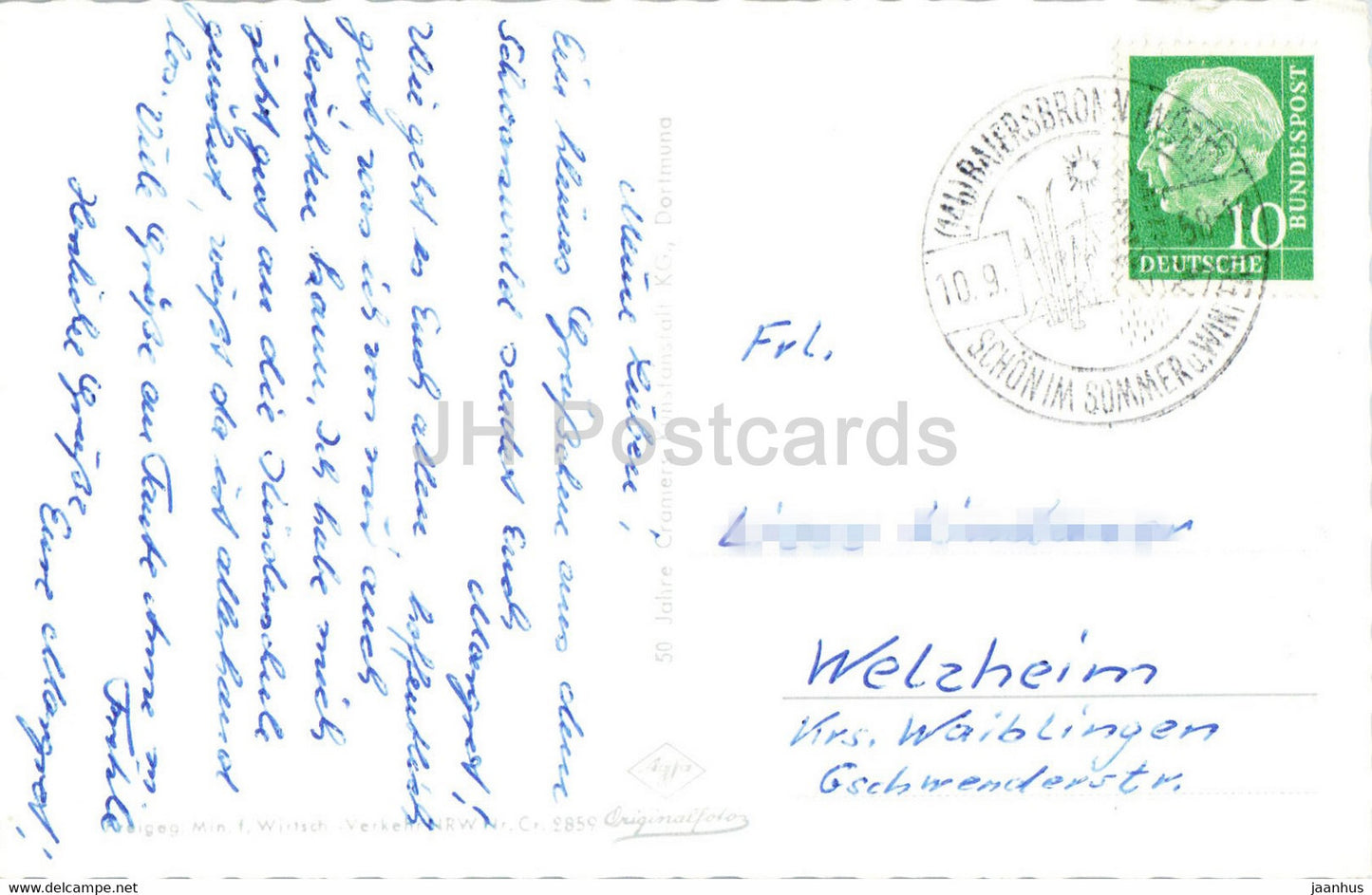 Kurort Tonbach 650 m - Station Baiersbronn - old postcard - 1958 - Germany - used
