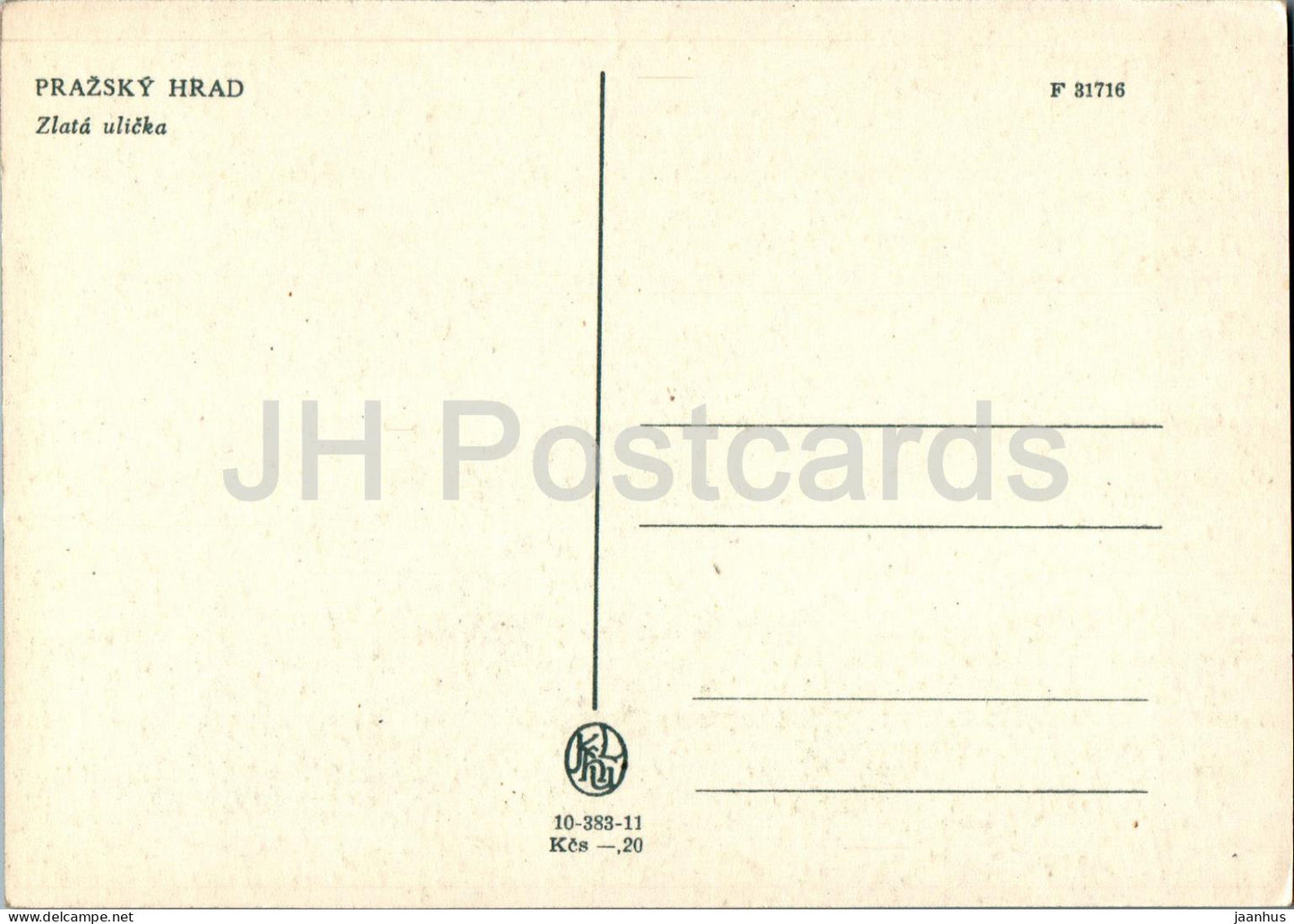 Praha - Prague - Prazsky Hrad - Zlata Ulicka - The Golden Lane - old postcard - Czech Republic - Czechoslovakia - unused