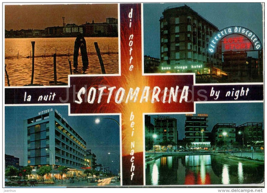 di Notte Sottomarina - night - Venezia - Veneto - 0033 - Italia - Italy - sent from Italy to Germany 1978 - JH Postcards