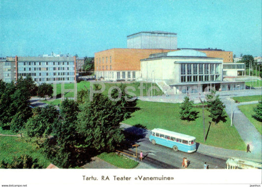 Tartu - theatre Vanemuine - bus - 1975 - Estonia USSR - unused - JH Postcards