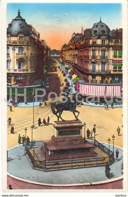 Orleans - Rue de la Republique - Statue de Jeanne d'Arc - monument - horse - old postcard - France - unused - JH Postcards