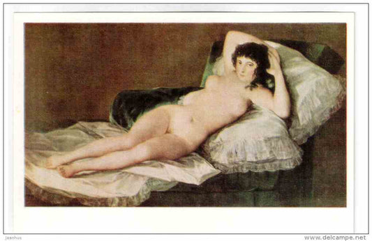 painting by Francisco Goya - Naked Maja , 1800 - spanish art - unused - JH Postcards