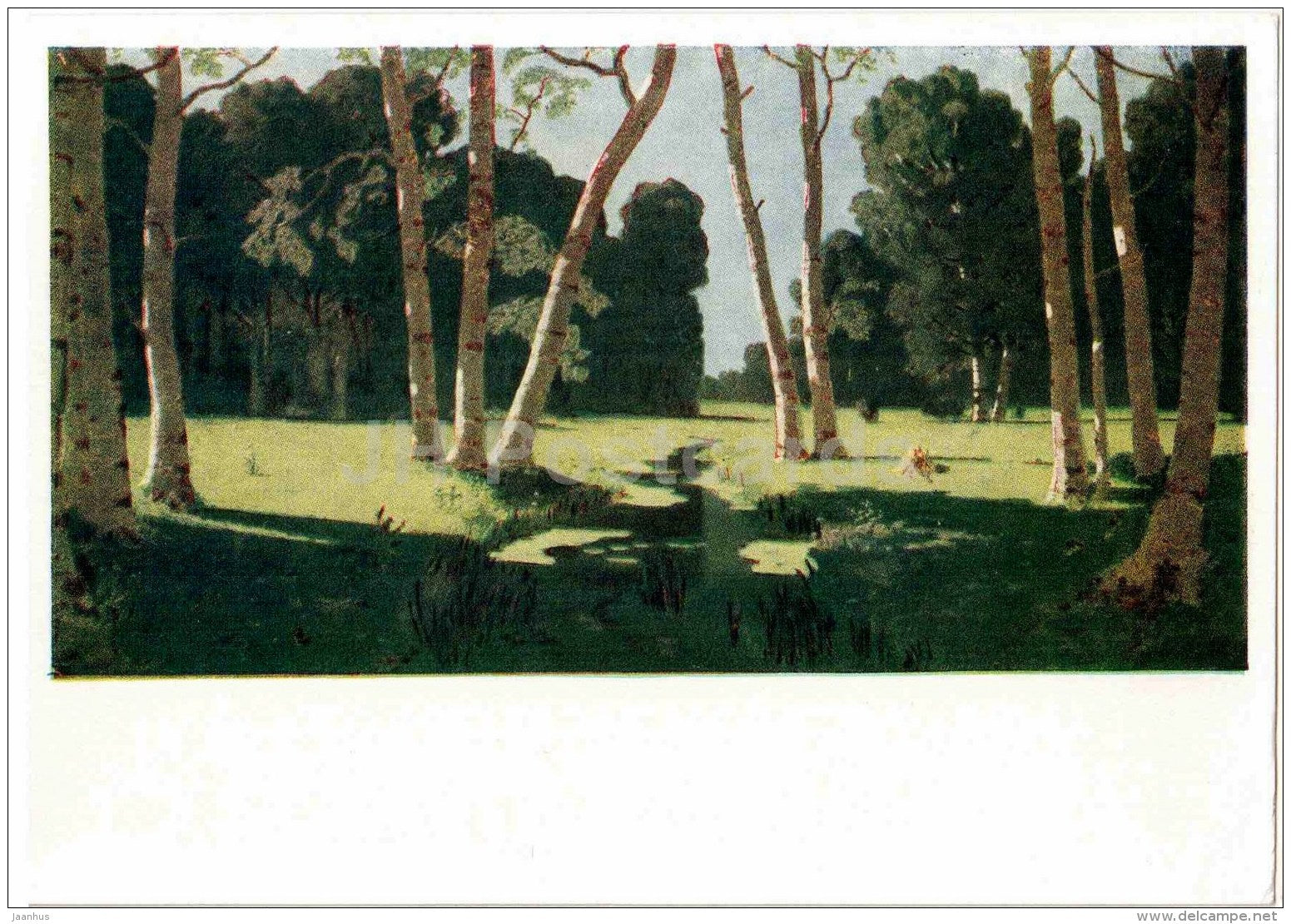 painting by Arkhip Kuindzhi - Birch Grove , 1879 - russian art - Russia - 1957 - Russia USSR - unused - JH Postcards