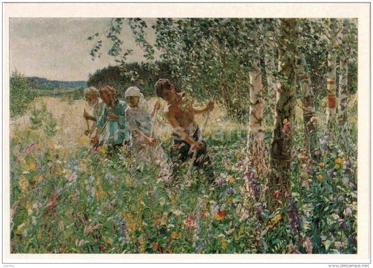 Portrait of A. Plastov - Haying , 1945 - scythe - 1978 - Russia USSR - unused - JH Postcards