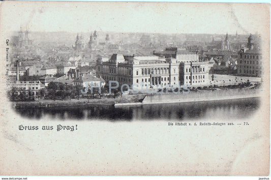 Gruss aus Prag - Praha - Prague - Die Altstadt - Old Town - old postcard - 1909 - Czech Republic - used - JH Postcards
