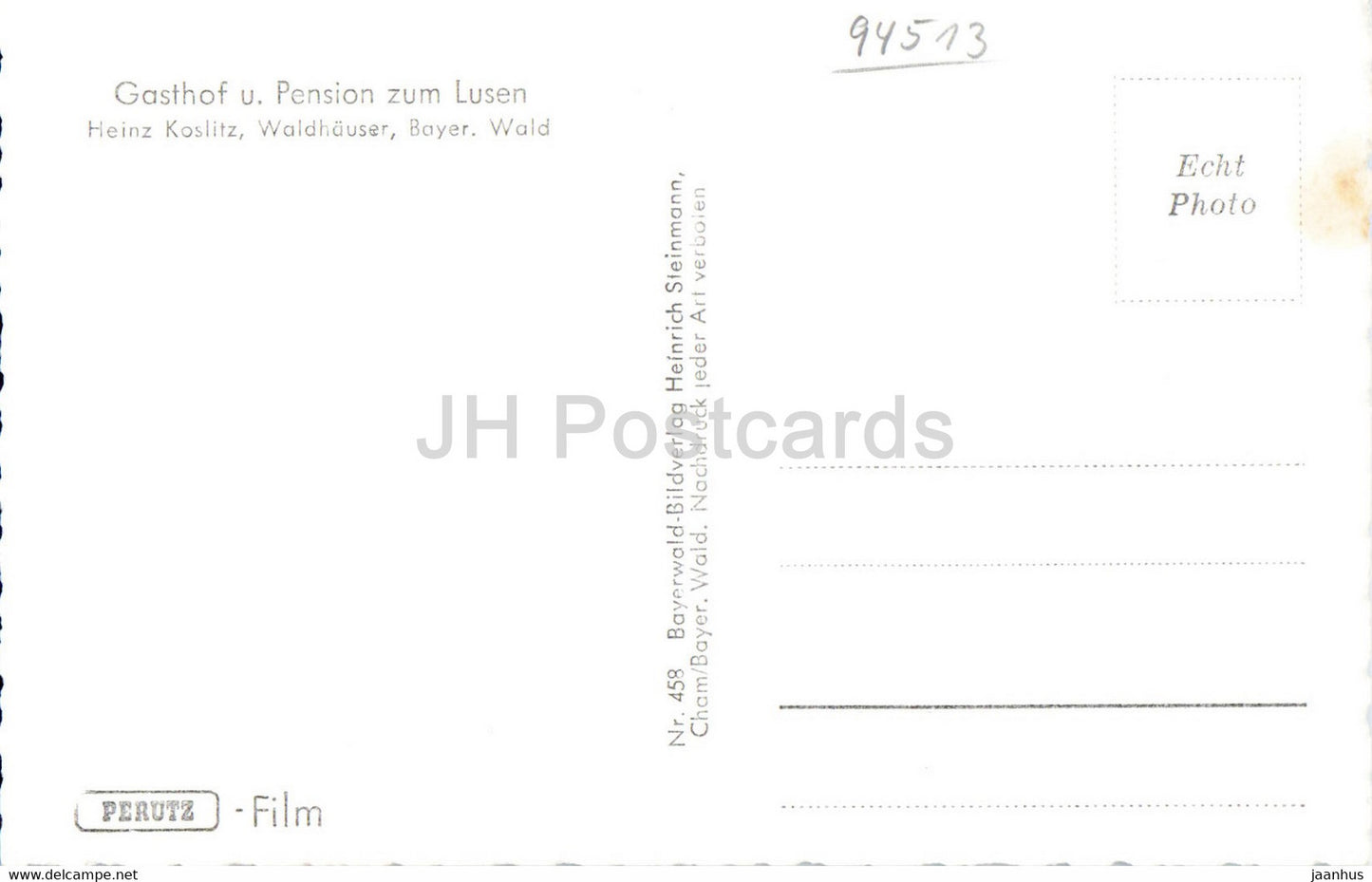 Die Himmelsleiter zum Lusen 1373 m Bayer. Wald - Gasthof u Pension zum Lusen - old postcard - Germany - unused