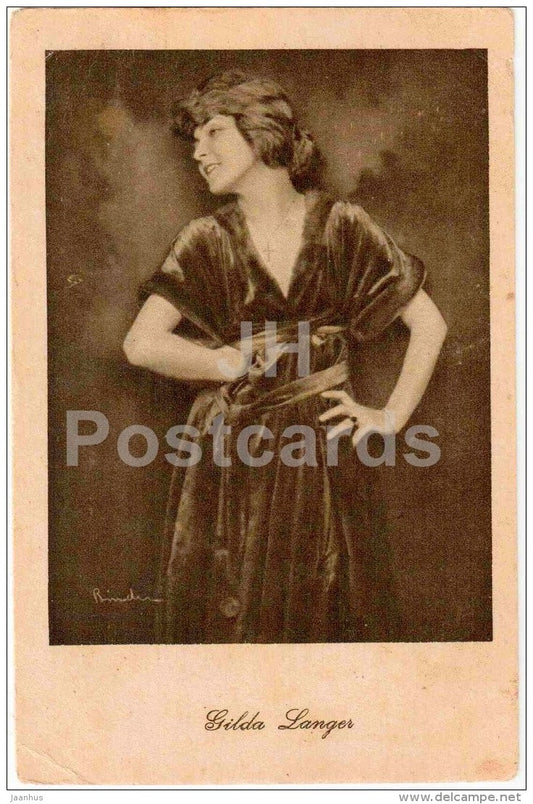 Gilda Langer - movie actress - film - 46 - old postcard - Germany - unused - JH Postcards