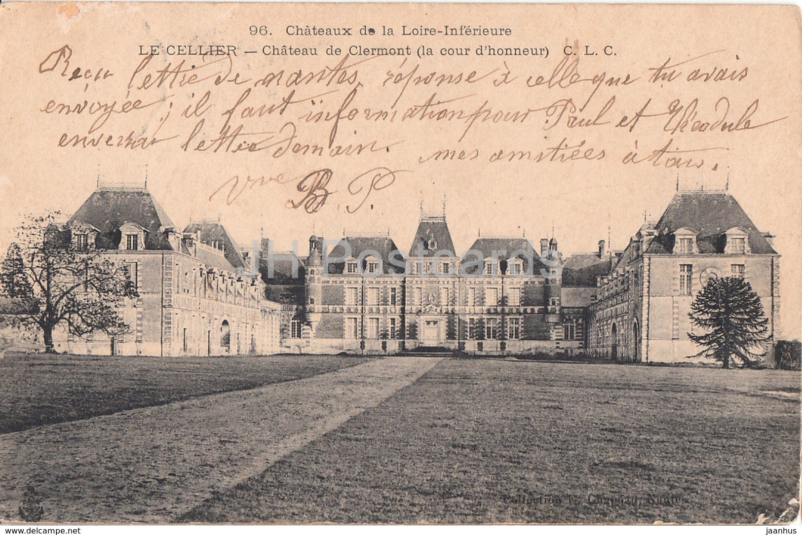 Le Cellier - Chateau de Clermont - castle - old postcard - 1905 - France - used