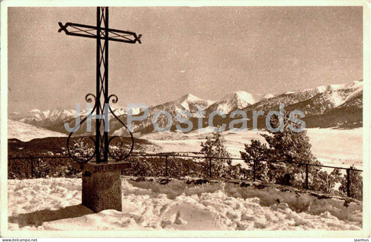 Un partie du Panorama du Calvaire de Font Romeu du Canigou au Canbres d'Aze - old postcard - 1939 - France - used - JH Postcards