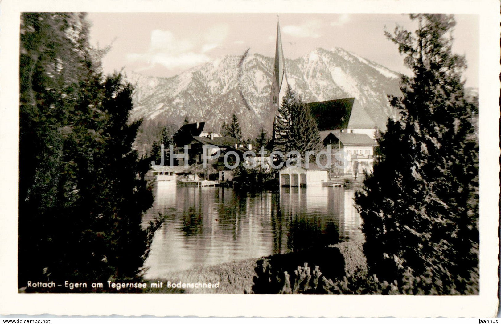 Rottach - Egern am Tegernsee mit Bodenschneid - old postcard - 1953 - Germany - used - JH Postcards