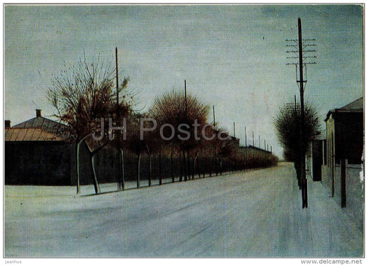 painting by A. Akopyan - Leninakan in Autumn , 1972 - armenian art - unused - JH Postcards