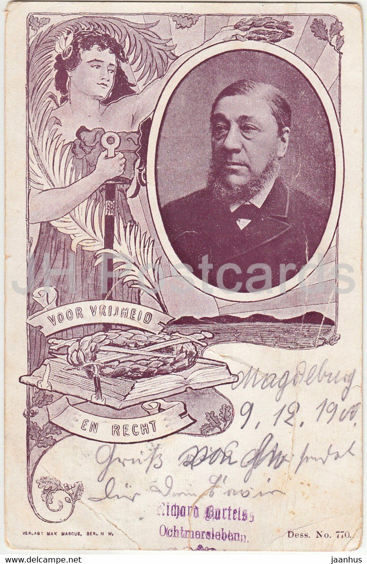 Voor Vrijheid En Recht - illustration - Verlag Max Marcus - Dess No 770 - old postcard - 1900 - used - JH Postcards