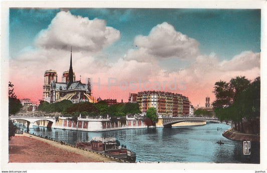 Paris - La Cite et Notre Dame - 513 - old postcard - France - unused - JH Postcards