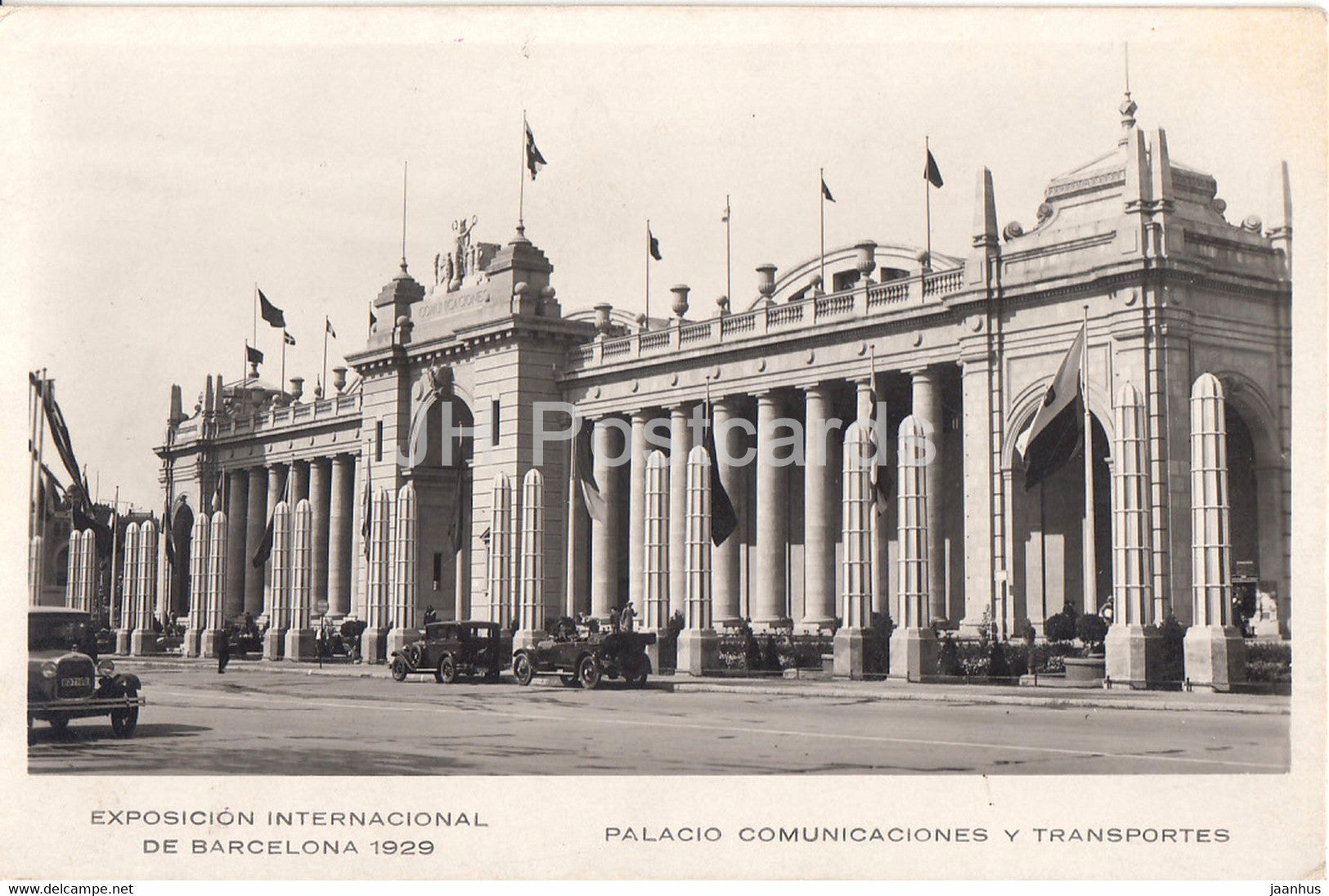 Exposicion Internacional de Barcelona 1929 - Palacio Comunicaciones y Transportes - car - old postcard - Spain - unused - JH Postcards