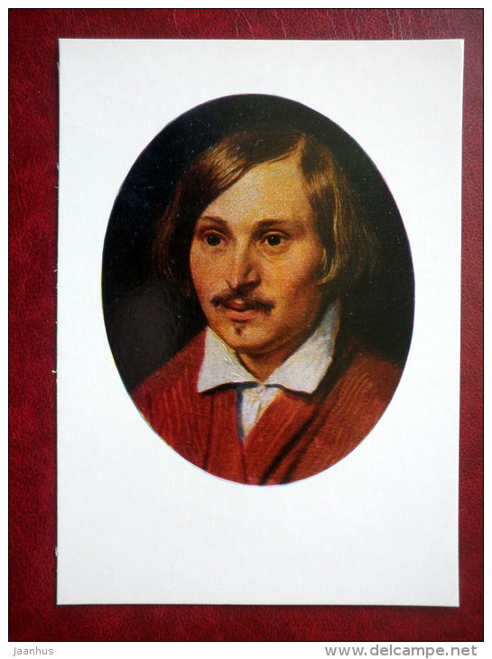 painting by A. Ivanov , Gogol portrait  1841 - russian art - unused - JH Postcards