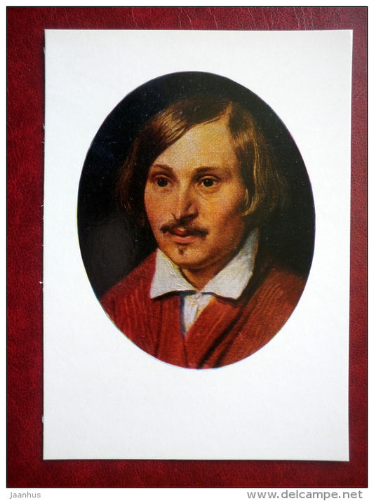 painting by A. Ivanov , Gogol portrait  1841 - russian art - unused - JH Postcards